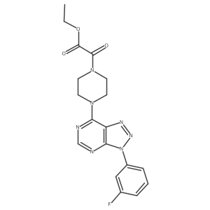 ethyl 2-(4-(3-(3-fluorophenyl)-3H-[1,2,3]triazolo[4,5-d]pyrimidin-7-yl)piperazin-1-yl)-2-oxoacetate结构式