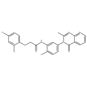 2-(2,4-dichlorophenoxy)-N-(2-fluoro-5-{2-methyl-4-oxo-3H,4H-pyrido[2,3-d]pyrimidin-3-yl}phenyl)acetamide Structure