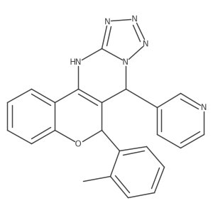 7-(pyridin-3-yl)-6-(o-tolyl)-7,12-dihydro-6H-chromeno[4,3-d]tetrazolo[1,5-a]pyrimidine结构式