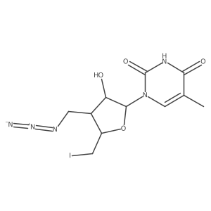 3a(2)-(Azidomethyl)-3a(2),5a(2)-dideoxy-5a(2)-iodo-5-methyluridine结构式