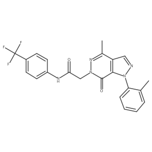 2-(4-methyl-7-oxo-1-(o-tolyl)-1H-pyrazolo[3,4-d]pyridazin-6(7H)-yl)-N-(4-(trifluoromethyl)phenyl)acetamide结构式