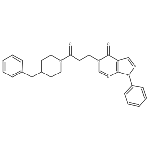 5-(3-(4-benzylpiperidin-1-yl)-3-oxopropyl)-1-phenyl-1H-pyrazolo[3,4-d]pyrimidin-4(5H)-one结构式