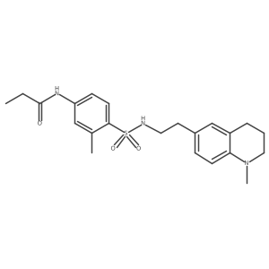 N-(3-methyl-4-(N-(2-(1-methyl-1,2,3,4-tetrahydroquinolin-6-yl)ethyl)sulfamoyl)phenyl)propionamide结构式