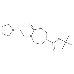 5-Oxo-4-(2-pyrrolidin-1-yl-ethyl)-[1,4]diazepane-1-carboxylic acid tert-butyl ester Structure