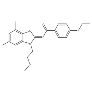 (E)-4-(ethylthio)-N-(3-(2-methoxyethyl)-5,7-dimethylbenzo[d]thiazol-2(3H)-ylidene)benzamide Structure