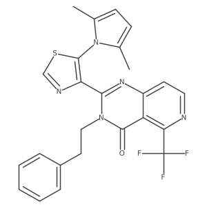 2-(5-(2,5-dimethyl-1H-pyrrol-1-yl)thiazol-4-yl)-3-phenethyl-5-(trifluoromethyl)pyrido[4,3-d]pyrimidin-4(3H)-one Structure