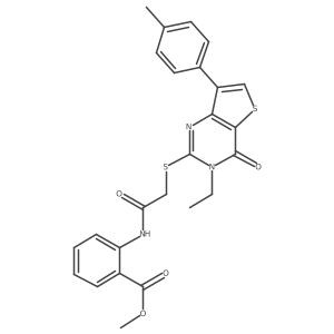 methyl 2-(2-{[3-ethyl-7-(4-methylphenyl)-4-oxo-3H,4H-thieno[3,2-d]pyrimidin-2-yl]sulfanyl}acetamido)benzoate Structure