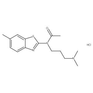 N-(3-(dimethylamino)propyl)-N-(6-methylbenzo[d]thiazol-2-yl)acetamide hydrochloride结构式