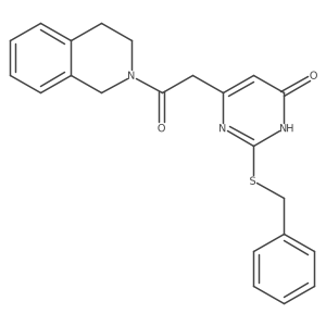 2-(benzylthio)-6-(2-(3,4-dihydroisoquinolin-2(1H)-yl)-2-oxoethyl)pyrimidin-4(3H)-one Structure