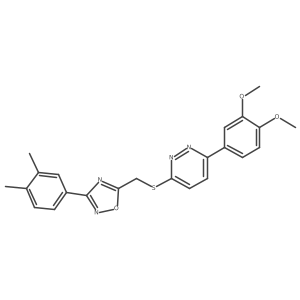 3-(3,4-Dimethoxyphenyl)-6-({[3-(3,4-dimethylphenyl)-1,2,4-oxadiazol-5-yl]methyl}sulfanyl)pyridazine结构式