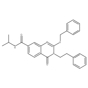 2-(benzylthio)-N-isopropyl-4-oxo-3-phenethyl-3,4-dihydroquinazoline-7-carboxamide结构式