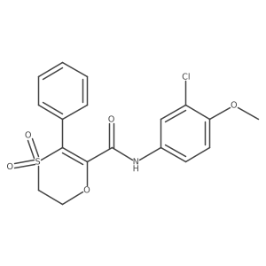N-(3-chloro-4-methoxyphenyl)-3-phenyl-5,6-dihydro-1,4-oxathiine-2-carboxamide 4,4-dioxide Structure