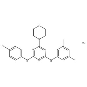 N2-(4-chlorophenyl)-N4-(3,5-dimethylphenyl)-6-morpholino-1,3,5-triazine-2,4-diamine hydrochloride Structure