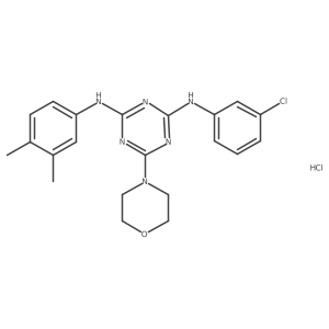 N2-(3-chlorophenyl)-N4-(3,4-dimethylphenyl)-6-morpholino-1,3,5-triazine-2,4-diamine hydrochloride Structure