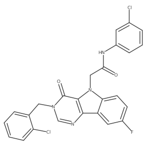 2-(3-(2-chlorobenzyl)-8-fluoro-4-oxo-3H-pyrimido[5,4-b]indol-5(4H)-yl)-N-(3-chlorophenyl)acetamide Structure
