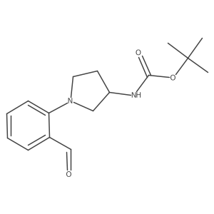 (S)-tert-butyl 1-(2-formylphenyl)pyrrolidin-3-ylcarbamate结构式