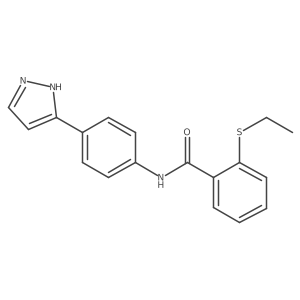 N-(4-(1H-pyrazol-3-yl)phenyl)-2-(ethylthio)benzamide结构式