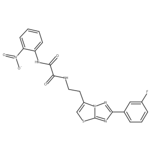 N1-(2-(2-(3-fluorophenyl)thiazolo[3,2-b][1,2,4]triazol-6-yl)ethyl)-N2-(2-nitrophenyl)oxalamide Structure