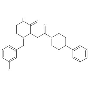 4-(3-Fluorobenzyl)-3-[2-oxo-2-(4-phenyl-1-piperidinyl)ethyl]-2-piperazinone Structure