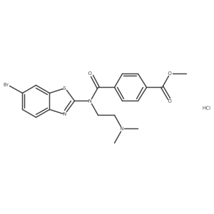 Methyl 4-((6-bromobenzo[d]thiazol-2-yl)(2-(dimethylamino)ethyl)carbamoyl)benzoate hydrochloride结构式