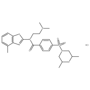 N-(2-(dimethylamino)ethyl)-4-((2,6-dimethylmorpholino)sulfonyl)-N-(4-methylbenzo[d]thiazol-2-yl)benzamide hydrochloride结构式