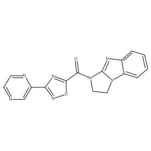 (2,3-dihydro-1H-benzo[d]imidazo[1,2-a]imidazol-1-yl)(3-(pyrazin-2-yl)-1,2,4-oxadiazol-5-yl)methanone结构式