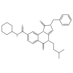 2-benzyl-N-cyclohexyl-4-isopentyl-1,5-dioxo-1,2,4,5-tetrahydro-[1,2,4]triazolo[4,3-a]quinazoline-8-carboxamide Structure