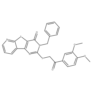 3-benzyl-2-((2-(3,4-dimethoxyphenyl)-2-oxoethyl)thio)pyrido[3',2':4,5]thieno[3,2-d]pyrimidin-4(3H)-one Structure