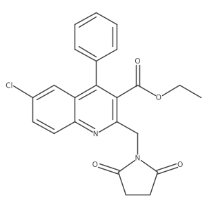 Ethyl 6-chloro-2-((2,5-dioxopyrrolidin-1-yl)methyl)-4-phenylquinoline-3-carboxylate Structure