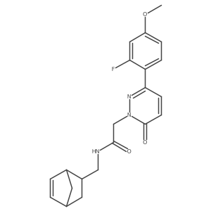 N-(bicyclo[2.2.1]hept-5-en-2-ylmethyl)-2-[3-(2-fluoro-4-methoxyphenyl)-6-oxopyridazin-1(6H)-yl]acetamide结构式