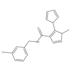 N-(3-chlorobenzyl)-1-methyl-5-(1H-pyrrol-1-yl)-1H-pyrazole-4-carboxamide结构式