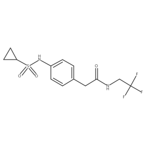 2-(4-(cyclopropanesulfonamido)phenyl)-N-(2,2,2-trifluoroethyl)acetamide结构式