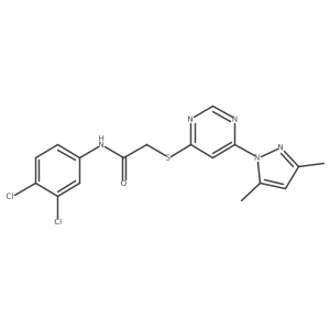 N-(3,4-dichlorophenyl)-2-((6-(3,5-dimethyl-1H-pyrazol-1-yl)pyrimidin-4-yl)thio)acetamide结构式