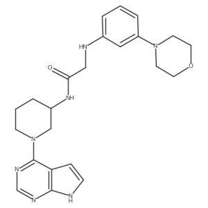 N-(1-(7H-pyrrolo[2,3-d]pyrimidin-4-yl)piperidin-3-yl)-2-(3-morpholinophenylamino)acetamide Structure
