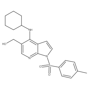(4-(cyclohexylamino)-1-tosyl-1H-pyrrolo[2,3-b]pyridin-5-yl)methanol结构式