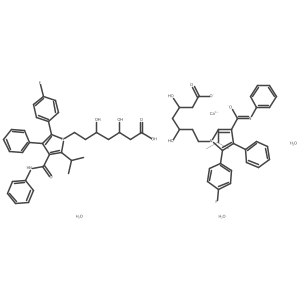calcium (3R,5R)-7-[2-(4-fluorophenyl)-3-phenyl-4-(phenylcarbamoyl)-5-(propan-2-yl)-1H-pyrrol-1-yl]-3,5-dihydroxyheptanoic acid (3R,5R)-7-[2-(4-fluorophenyl)-3-phenyl-4-(phenylcarboximidato)-5-(propan-2-yl)-1H-pyrrol-1-yl]-3,5-dihydroxyheptanoate trihydrate结构式