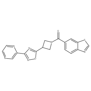 Benzo[d]thiazol-6-yl(3-(3-(pyrazin-2-yl)-1,2,4-oxadiazol-5-yl)azetidin-1-yl)methanone结构式