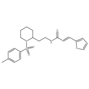 (E)-3-(furan-2-yl)-N-(2-(1-tosylpiperidin-2-yl)ethyl)acrylamide结构式