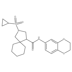 2-(Cyclopropylsulfonyl)-N-(2,3-dihydrobenzo[b][1,4]dioxin-6-yl)-2-azaspiro[4.5]decane-4-carboxamide Structure