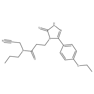 N-(cyanomethyl)-3-[3-(4-ethoxyphenyl)-5-sulfanyl-4H-1,2,4-triazol-4-yl]-N-propylpropanamide结构式