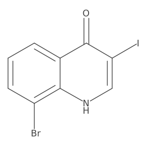 8-Bromo-3-iodoquinolin-4-ol结构式