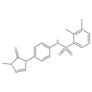 3-chloro-2-methyl-N-(4-(4-methyl-5-oxo-4,5-dihydro-1H-tetrazol-1-yl)phenyl)benzenesulfonamide结构式