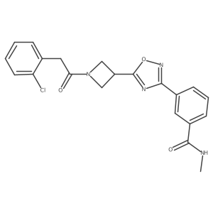 3-(5-(1-(2-(2-chlorophenyl)acetyl)azetidin-3-yl)-1,2,4-oxadiazol-3-yl)-N-methylbenzamide Structure