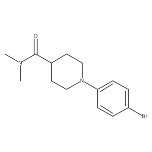 1-(4-bromophenyl)-N,N-dimethylpiperidine-4-carboxamide结构式
