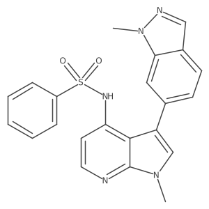 N-[1-methyl-3-(1-methyl-1H-indazol-6-yl)-1H-pyrrolo[2,3-b]pyridin-4-yl]benzenesulfonamide Structure