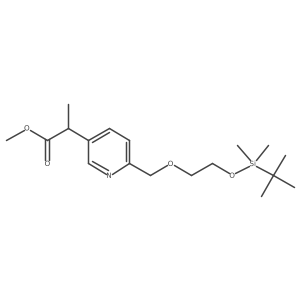 Methyl 2-(6-((2-(tert-butyldimethylsilyloxy)ethoxy)methyl)pyridin-3-yl)propanoate结构式