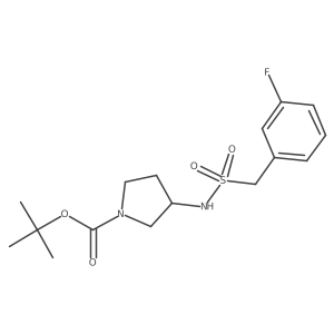 tert-Butyl 3-((3-fluorophenyl)methylsulfonamido)pyrrolidine-1-carboxylate结构式