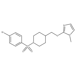 1-((4-bromophenyl)sulfonyl)-4-(((1-methyl-1H-imidazol-2-yl)thio)methyl)piperidine Structure