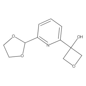 3-(6-(1,3-Dioxolan-2-yl)pyridin-2-yl)oxetan-3-ol结构式