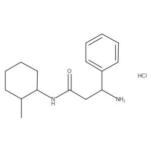 3-amino-N-(2-methylcyclohexyl)-3-phenylpropanamide hydrochloride结构式
